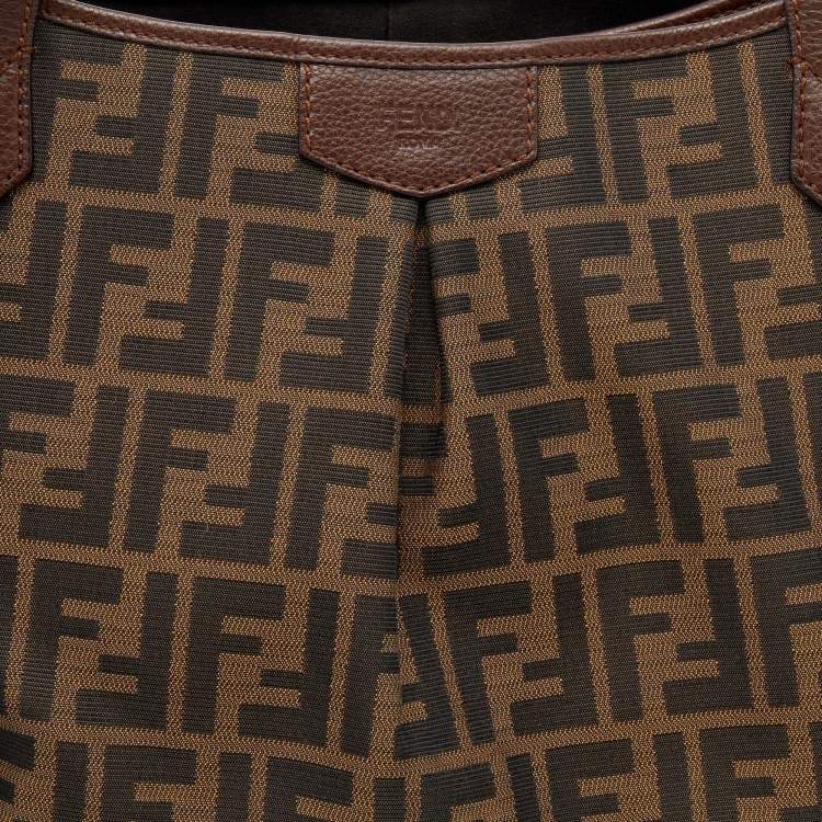 Pre Owned Fendi Tobacco Zucca Canvas And Leather Grande Shopper Tote