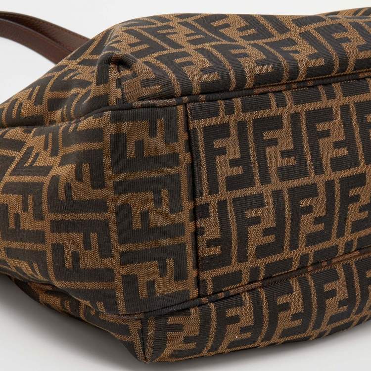 Pre Owned Fendi Tobacco Zucca Canvas And Leather Grande Shopper Tote