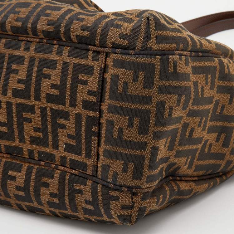 Pre Owned Fendi Tobacco Zucca Canvas And Leather Grande Shopper Tote