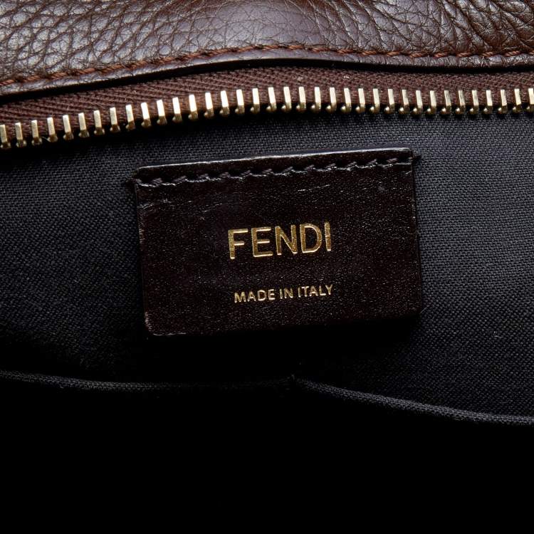 Pre Owned Fendi Tobacco Zucca Canvas And Leather Grande Shopper Tote