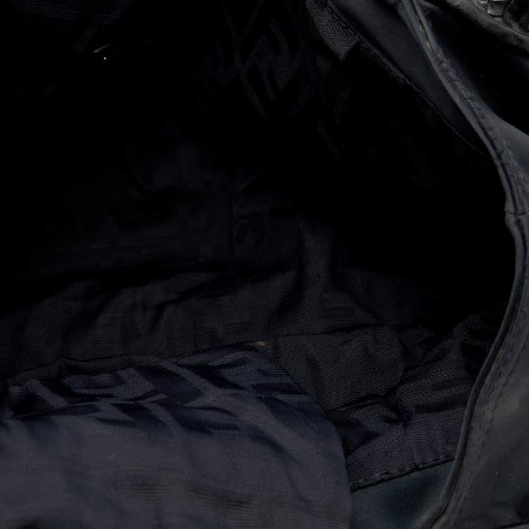 Pre Owned Fendi Black Satin Spy Hobo 