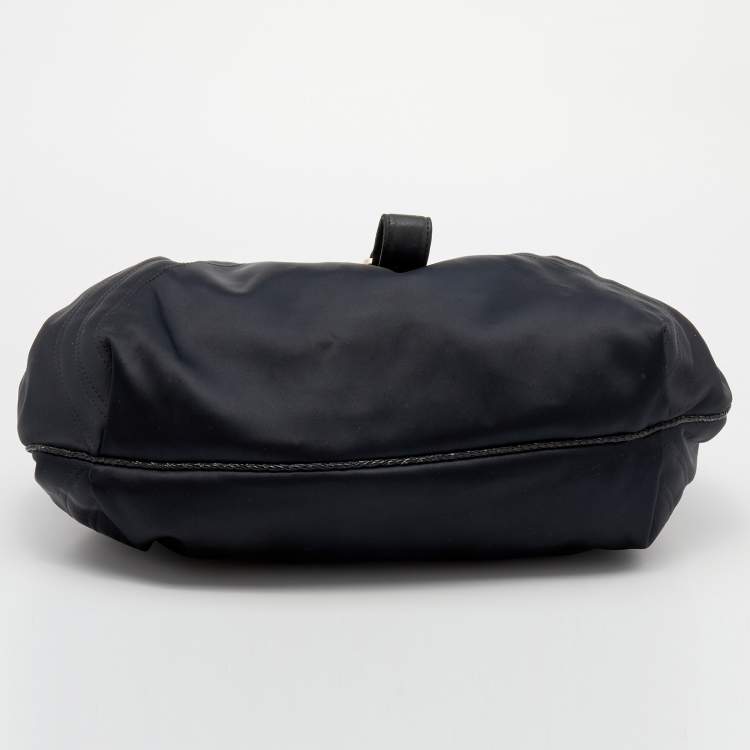 Pre Owned Fendi Black Satin Spy Hobo 