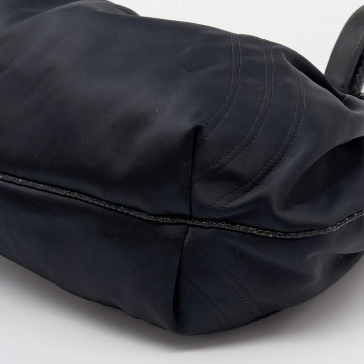 Pre Owned Fendi Black Satin Spy Hobo 
