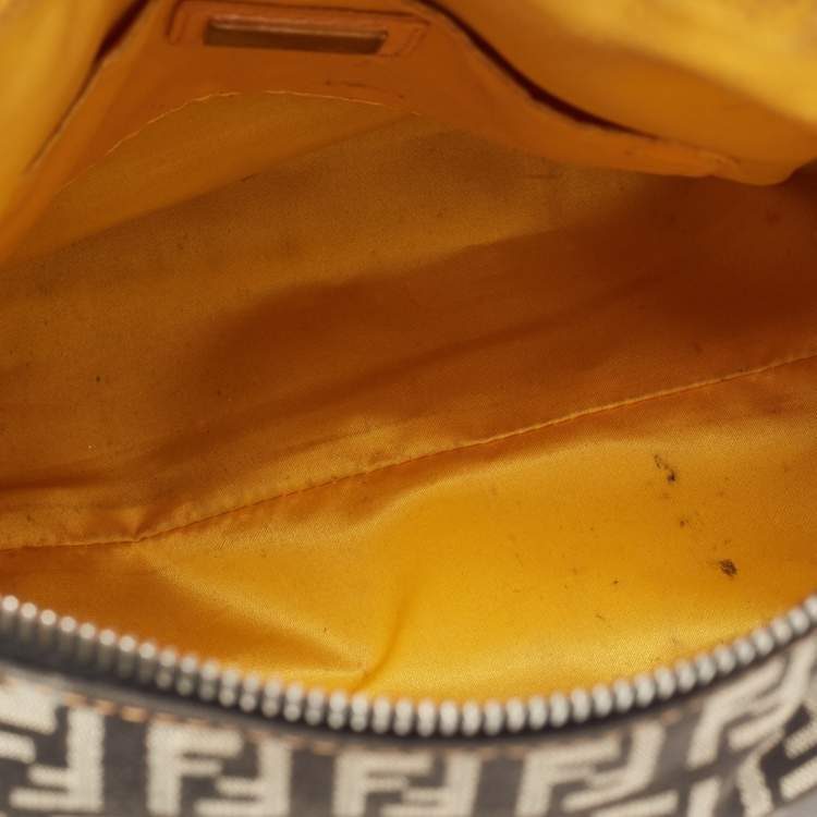 Pre Owned Fendi Multicolor Zucchino Canvas And Patent Leather Small Boston Bag