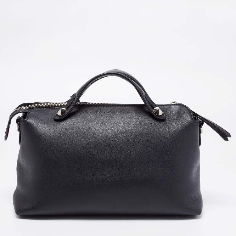 Pre Owned Fendi Black Leather By The Way Medium Bag