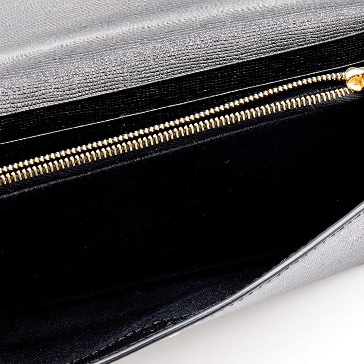 Fendi Baguette Continental Leather Wallet in Black