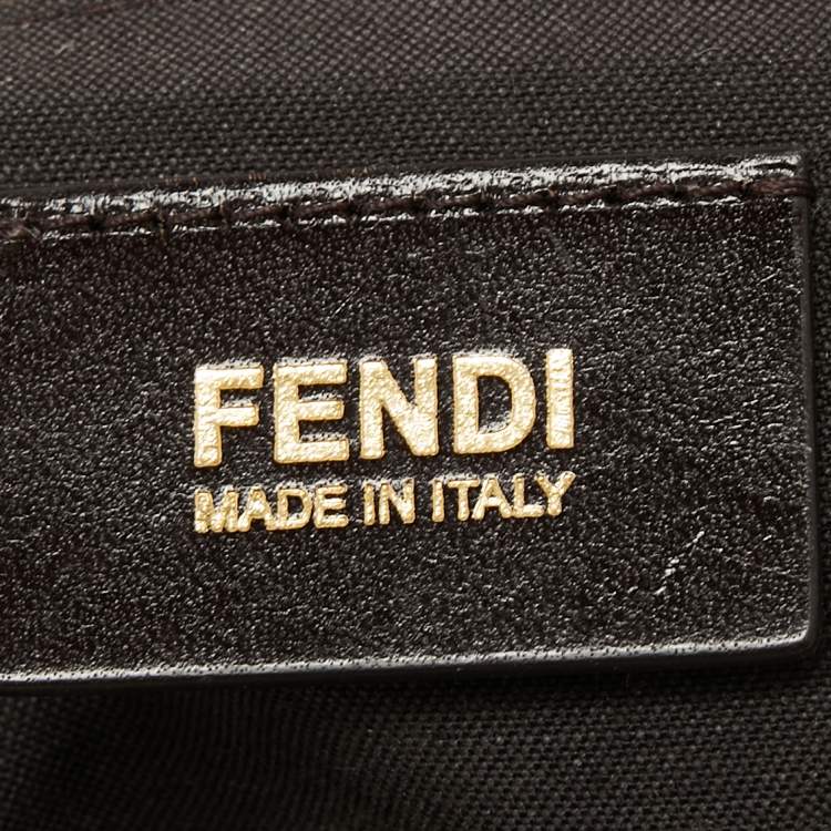 Pre Owned Fendi Metallic Grey Leather Maxi Studded Baguette Flap Shoulder Bag