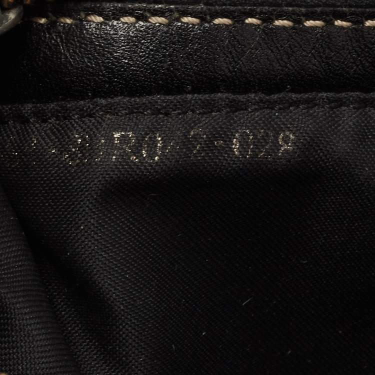 Pre Owned Fendi Black Zucchino Fabric and Leather Baguette Bag