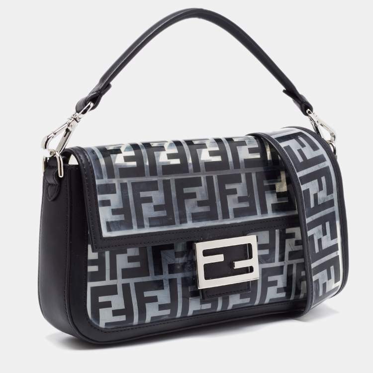 Pre Owned Fendi Black Zucca PVC and Leather Crossbody Bag