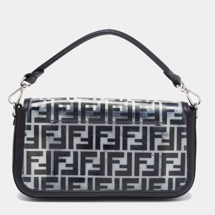 Pre Owned Fendi Black Zucca PVC and Leather Crossbody Bag