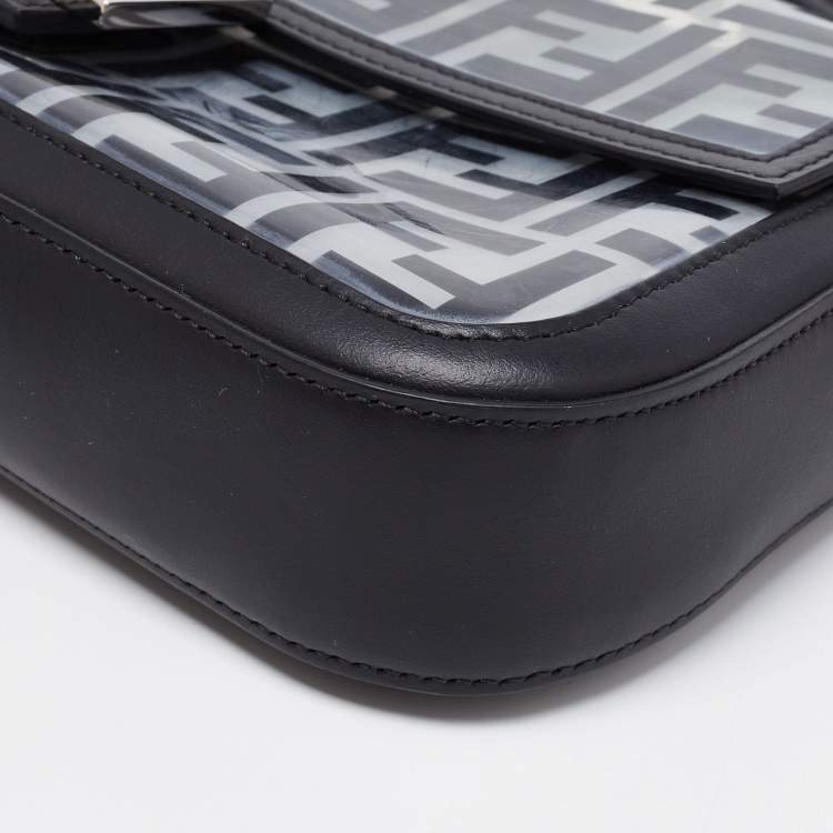 Pre Owned Fendi Black Zucca PVC and Leather Crossbody Bag