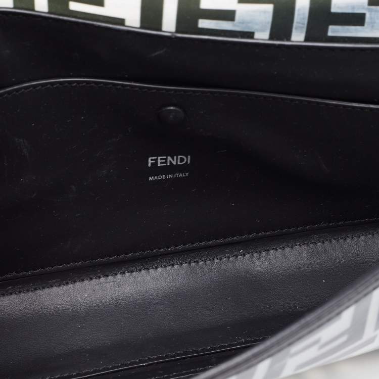Pre Owned Fendi Black Zucca PVC and Leather Crossbody Bag
