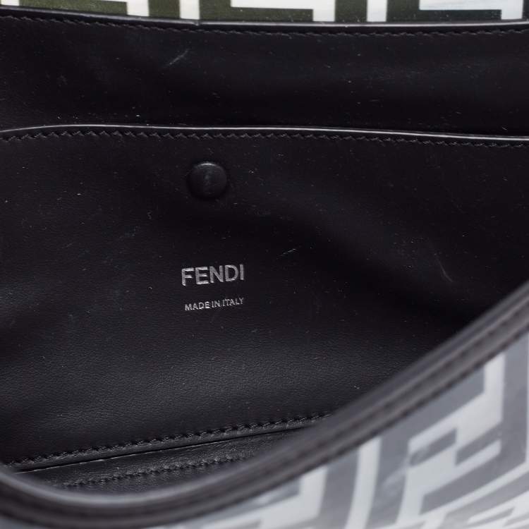 Pre Owned Fendi Black Zucca PVC and Leather Crossbody Bag