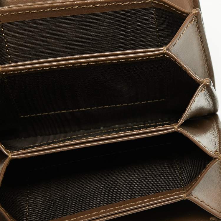 Pre Owned Fendi Tobacco Zucca Leather Maya Card Holder