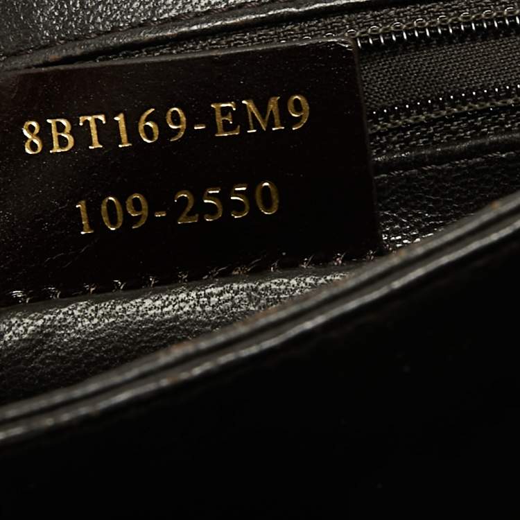 Pre Owned Fendi Dark Brown Textured Leather Classico No.1 Top Handle Bag