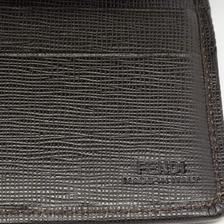 Pre Owned Fendi Tobacco Zucca Coated Canvas and Leather Flap Continental Wallet