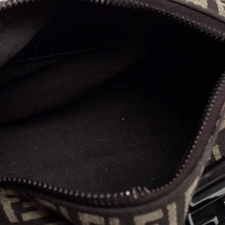 Pre Owned Fendi Beige/Brown Zucchino Canvas and Leather Mini Forever Bauletto Bag