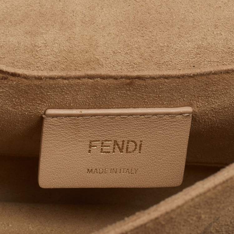 Pre Owned Fendi Black Leather Small Whipstitch Kan I Shoulder Bag