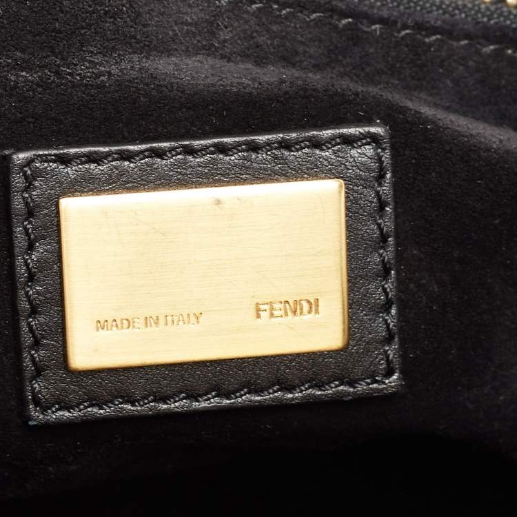 Pre Owned Fendi Black Leather Large Peekaboo Top Handle Bag