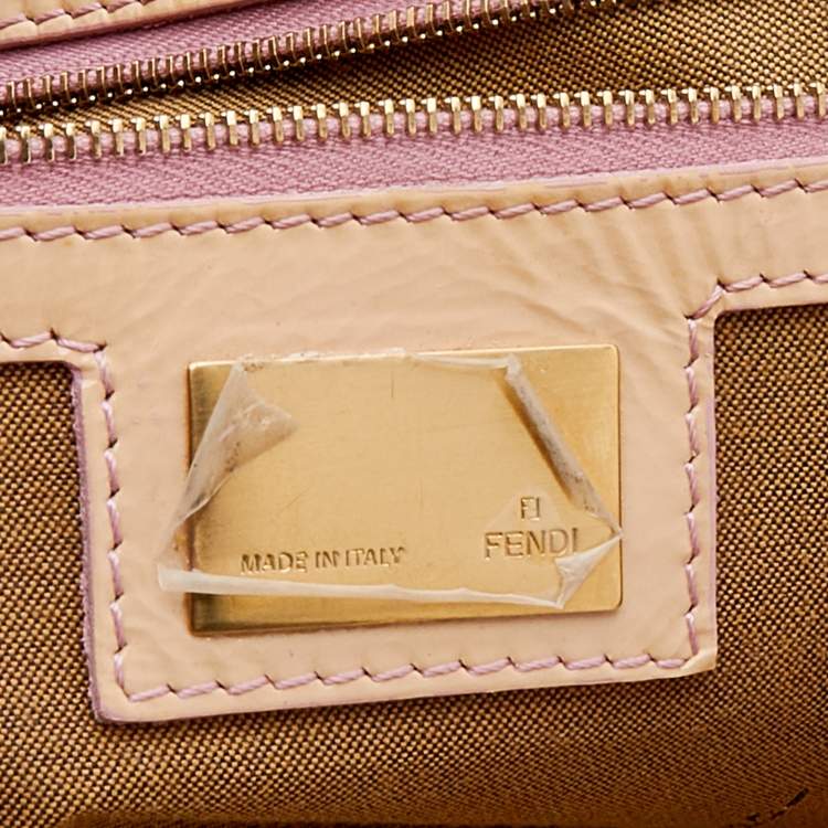 Pre Owned Fendi Beige Patent Leather De Jour Tote