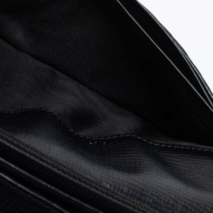 Pre Owned Fendi Black Zucca Coated Canvas Bifold Continental Wallet