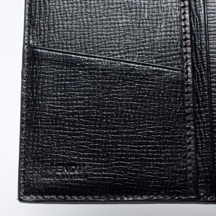 Pre Owned Fendi Black Zucca Coated Canvas Bifold Continental Wallet