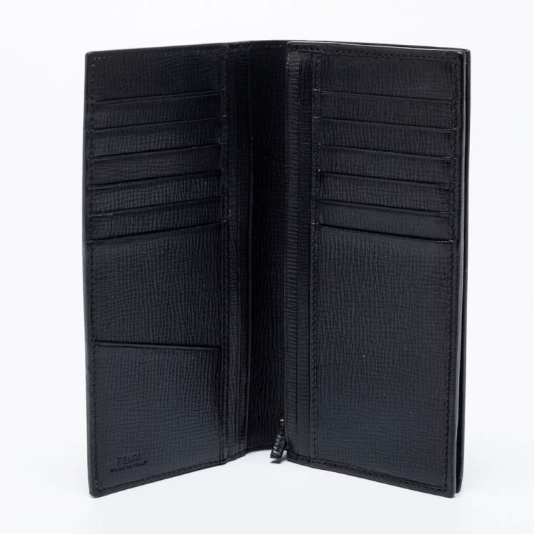 Pre Owned Fendi Black Zucca Coated Canvas Bifold Continental Wallet