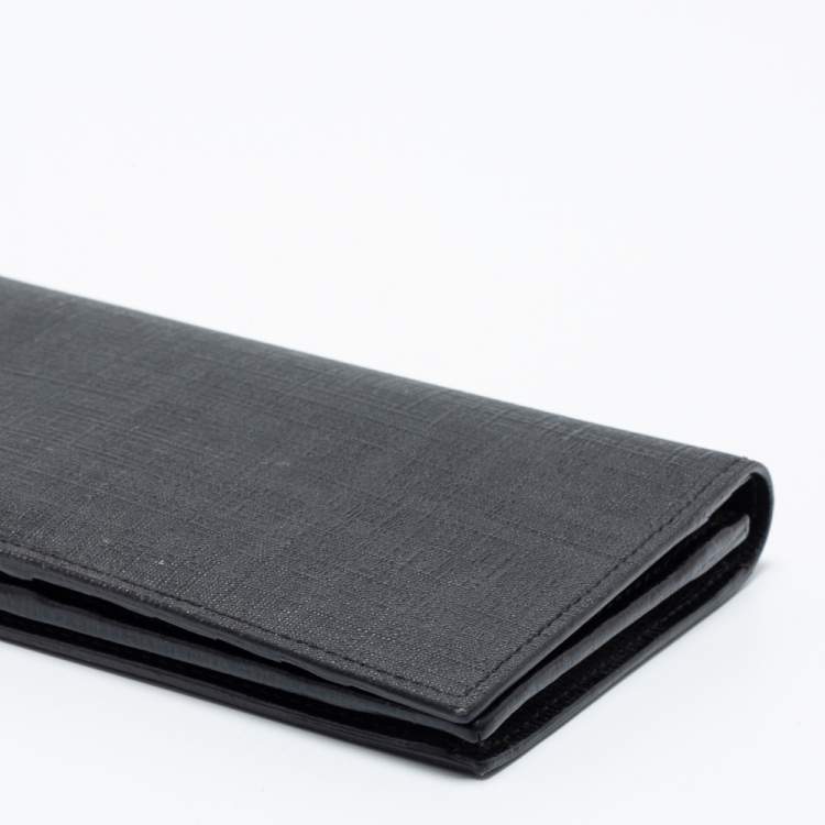 Pre Owned Fendi Black Zucca Coated Canvas Bifold Continental Wallet