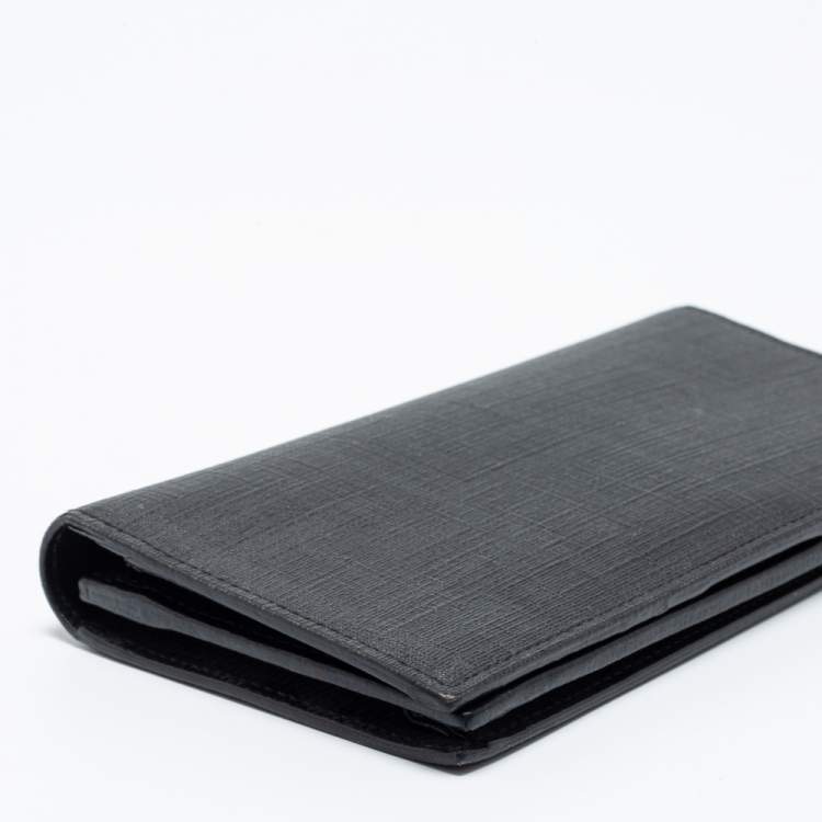 Pre Owned Fendi Black Zucca Coated Canvas Bifold Continental Wallet