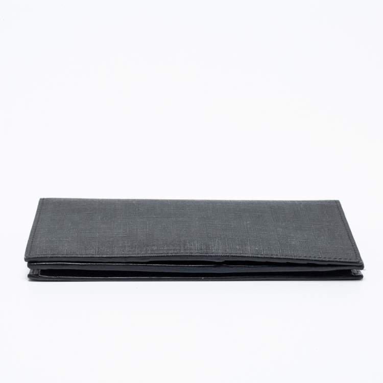 Pre Owned Fendi Black Zucca Coated Canvas Bifold Continental Wallet