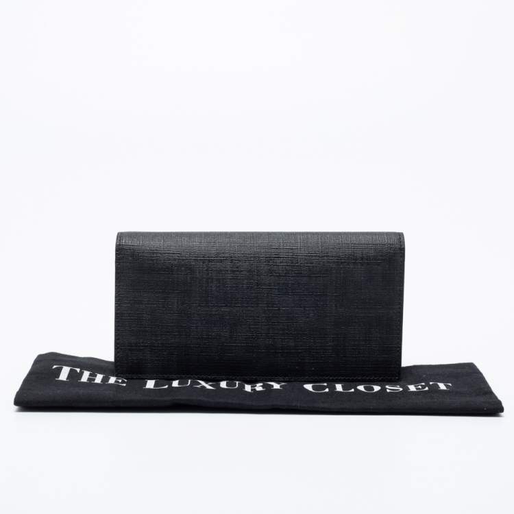 Pre Owned Fendi Black Zucca Coated Canvas Bifold Continental Wallet
