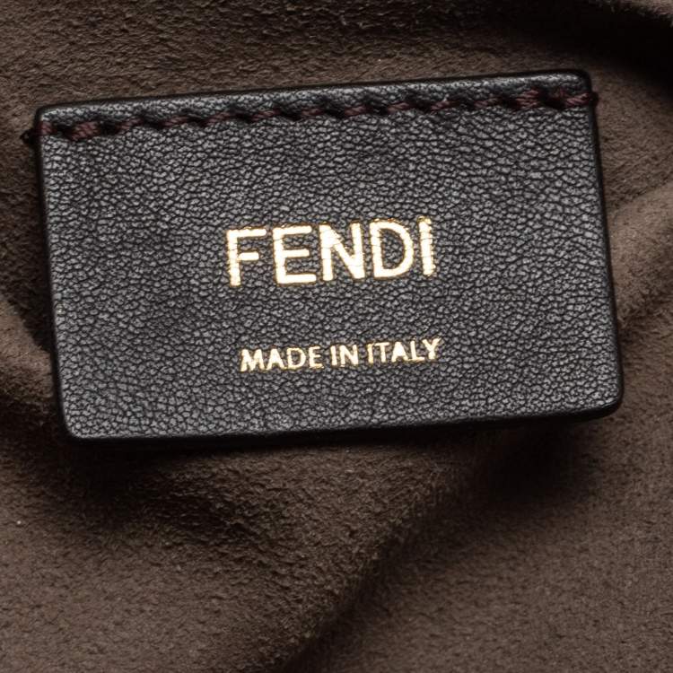 Pre Owned Fendi Brown Leather Grande Mon Tresor Bucket Bag