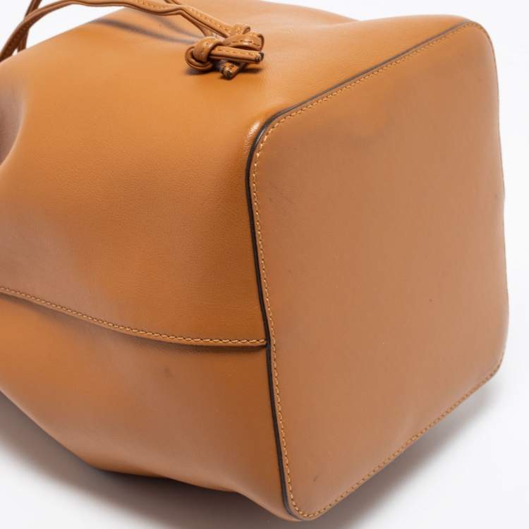 Pre Owned Fendi Brown Leather Grande Mon Tresor Bucket Bag