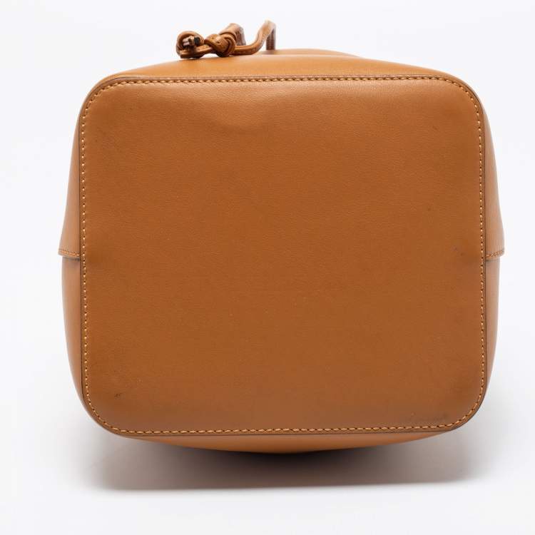 Pre Owned Fendi Brown Leather Grande Mon Tresor Bucket Bag