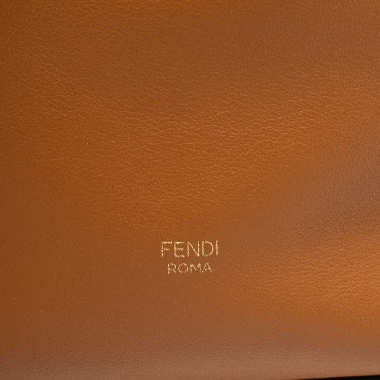Pre Owned Fendi Brown Leather Grande Mon Tresor Bucket Bag