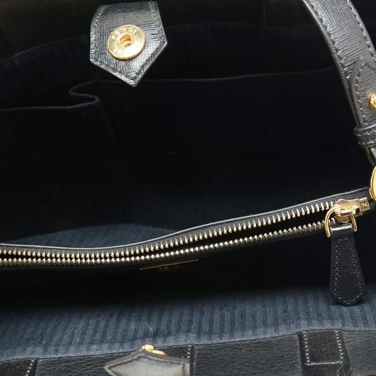 Pre Owned Fendi Black Leather Medium 2jours Tote