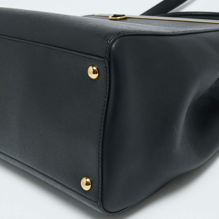 Pre Owned Fendi Black Leather Medium 2jours Tote