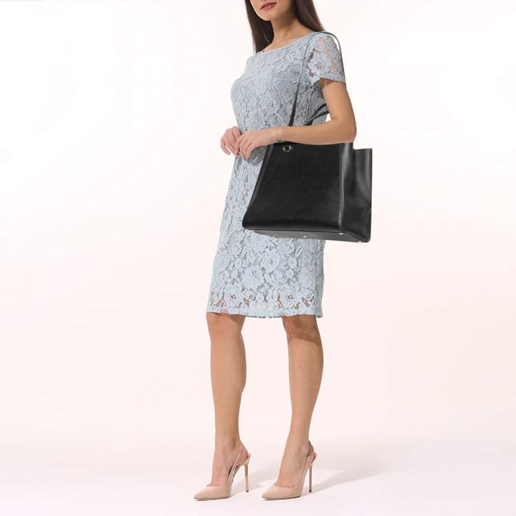 Pre Owned Fendi Black Leather Medium 2jours Tote