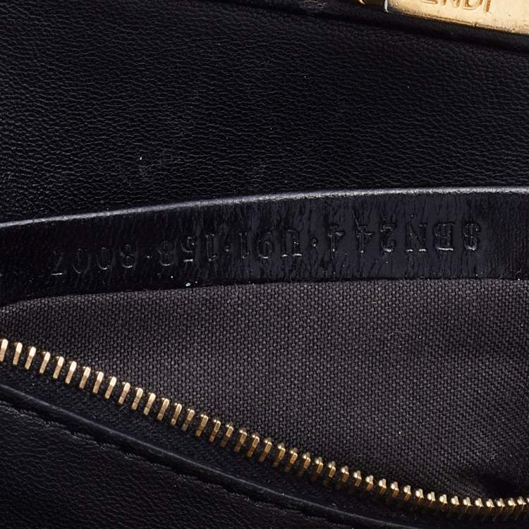 Pre Owned Fendi Black Python Mini Peekaboo Top Handle Bag