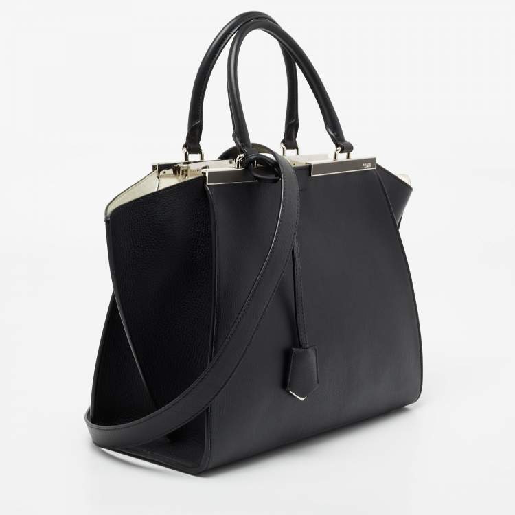 Pre Owned Fendi Black Leather Large 3Jours Tote