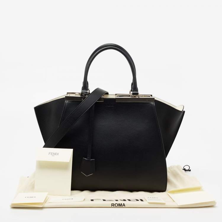 Pre Owned Fendi Black Leather Large 3Jours Tote