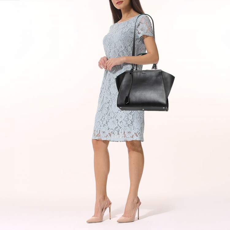 Pre Owned Fendi Black Leather Large 3Jours Tote