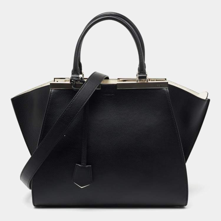 Pre Owned Fendi Black Leather Large 3Jours Tote