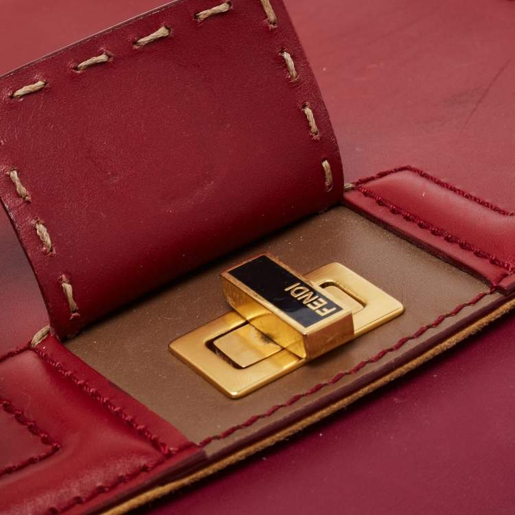 Pre Owned Fendi Multicolor Penguin Stripe Canvas and Leather Silvana Top Handle Bag