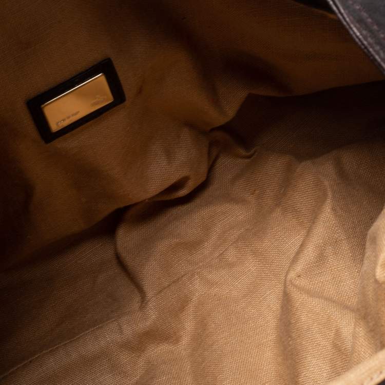Pre Owned Fendi Tobacco Zucca Canvas and Textured Leather Spy Bag