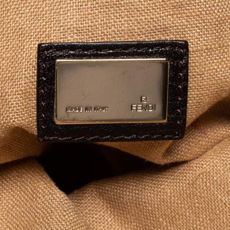 Pre Owned Fendi Tobacco Zucca Canvas and Textured Leather Spy Bag