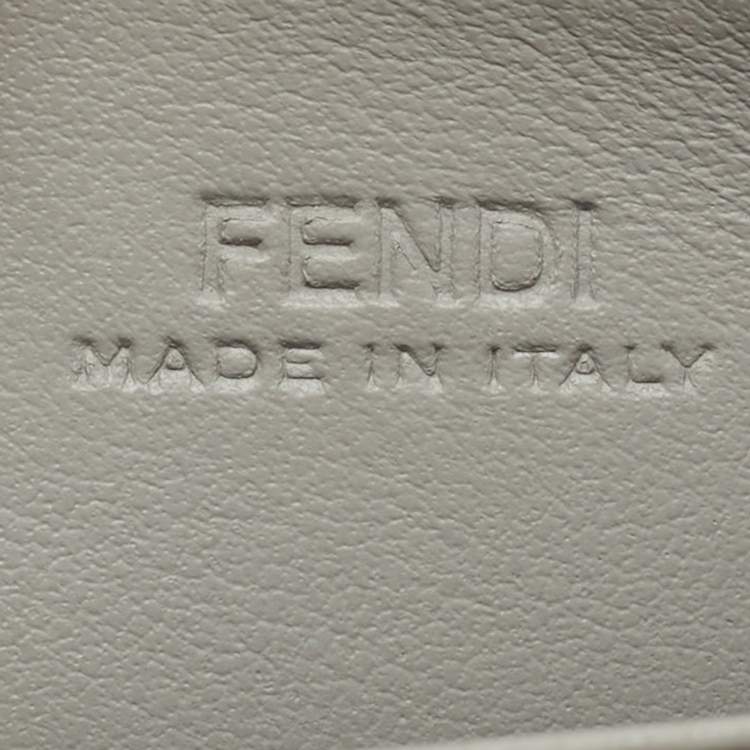 Pre Owned Fendi Grey/Brown Python and Leather F Gusseted Card Holder