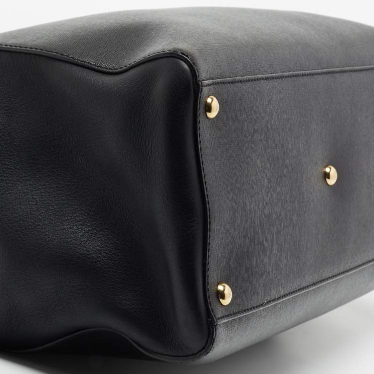 Pre Owned Fendi Black Leather Medium 2Jours Tote