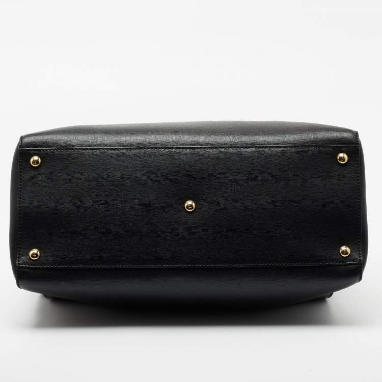 Pre Owned Fendi Black Leather Medium 2Jours Tote