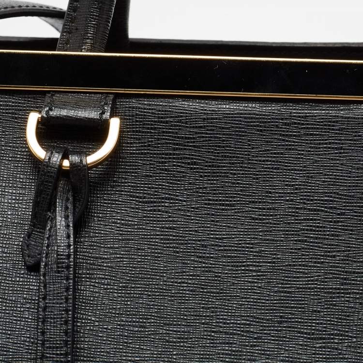 Pre Owned Fendi Black Leather Medium 2Jours Tote
